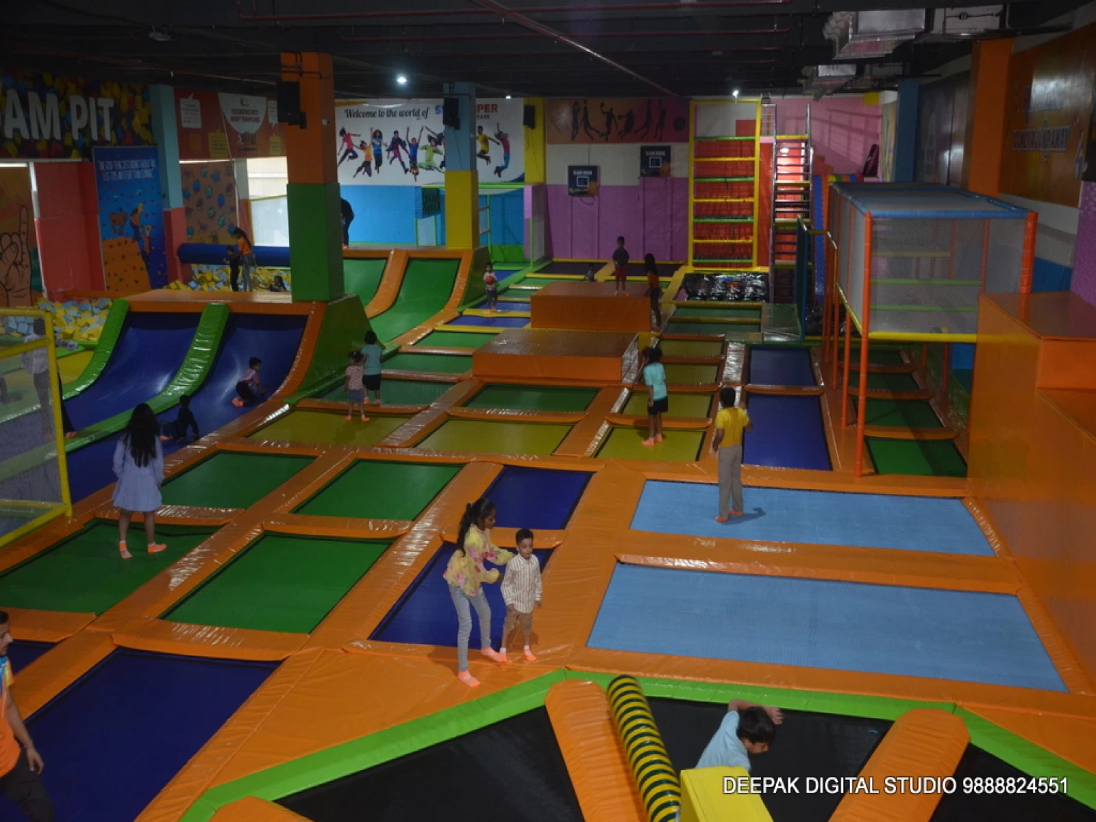 trampoline play area