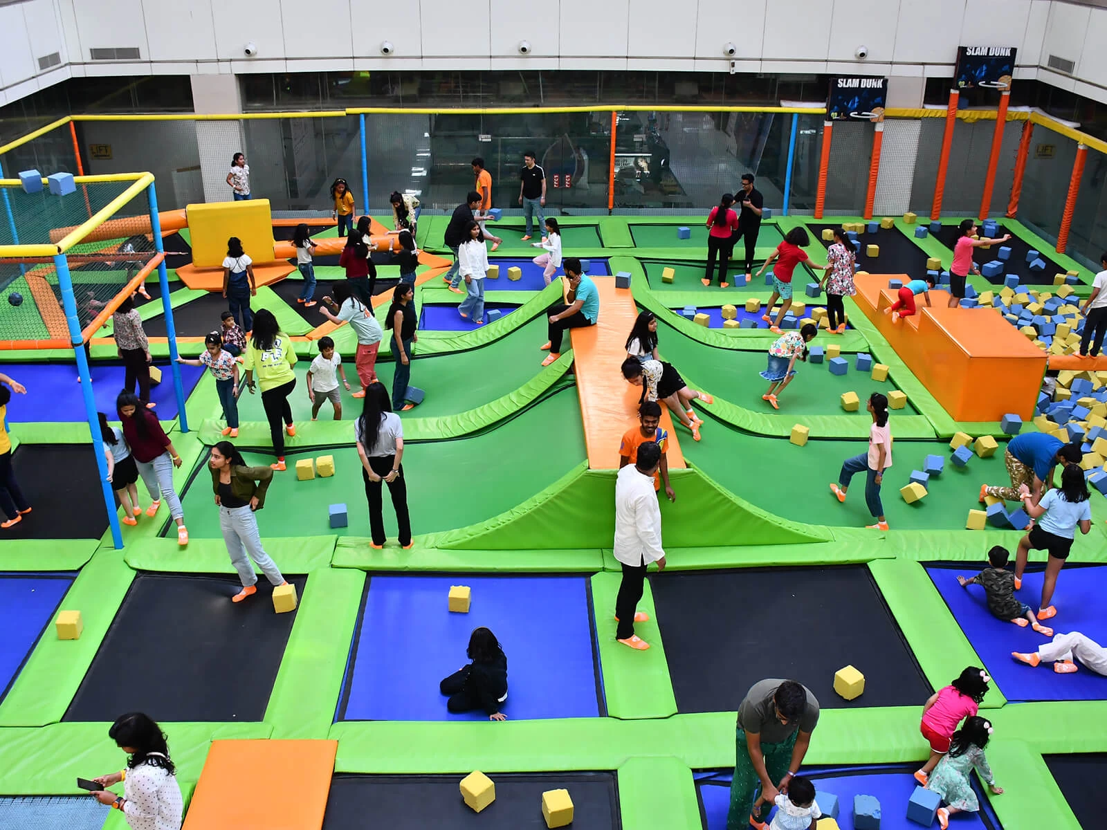 trampoline park area
