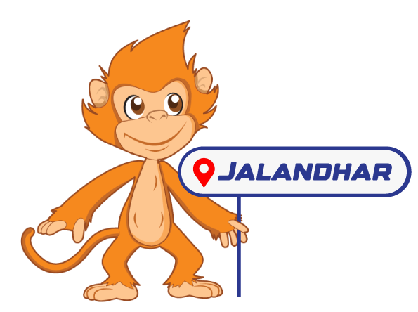 ChiChi, the official mascot of SkyJumper, holding up the sign of the Jalandhar location