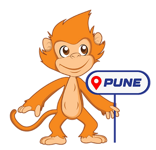 ChiChi, the official mascot of SkyJumper, holding up the sign of Pune location