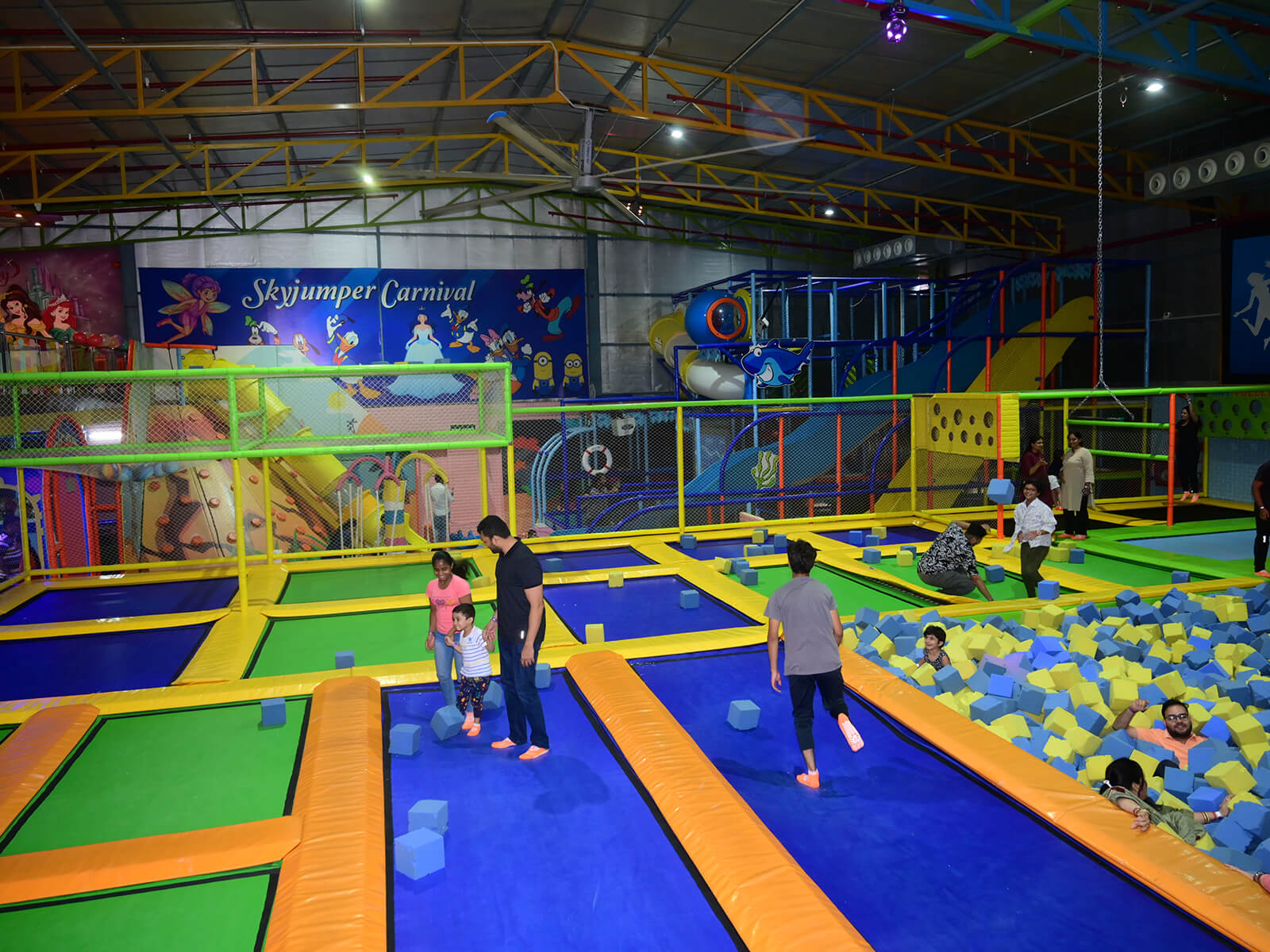 trampoline park area