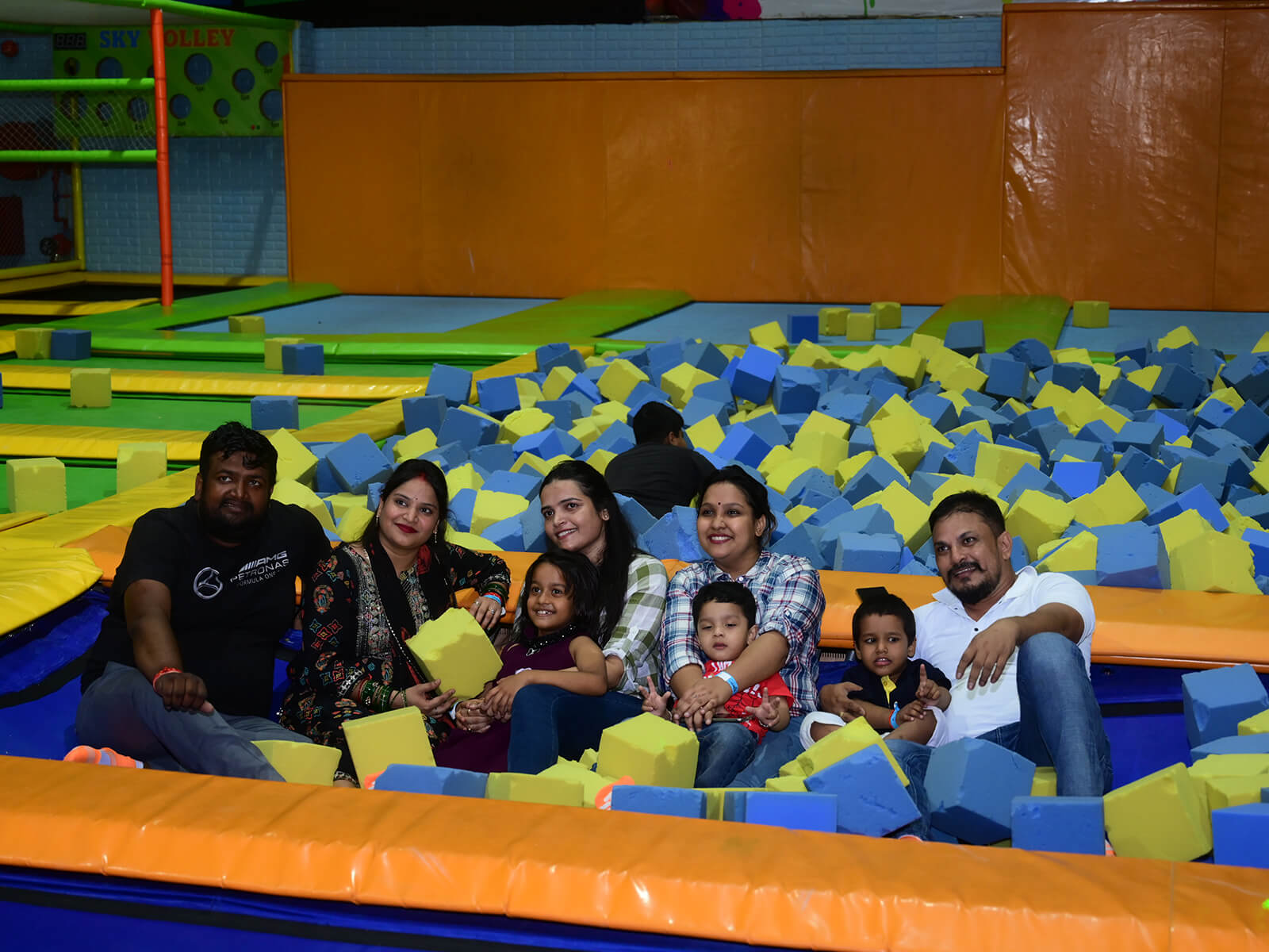 family play area with kids