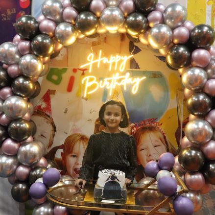 a girl's birthday party celebration in skyjumper trampoline park