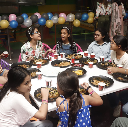 people enjoying food at skyjumper trampoline park