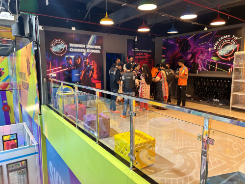 people getting ready to play laser tag