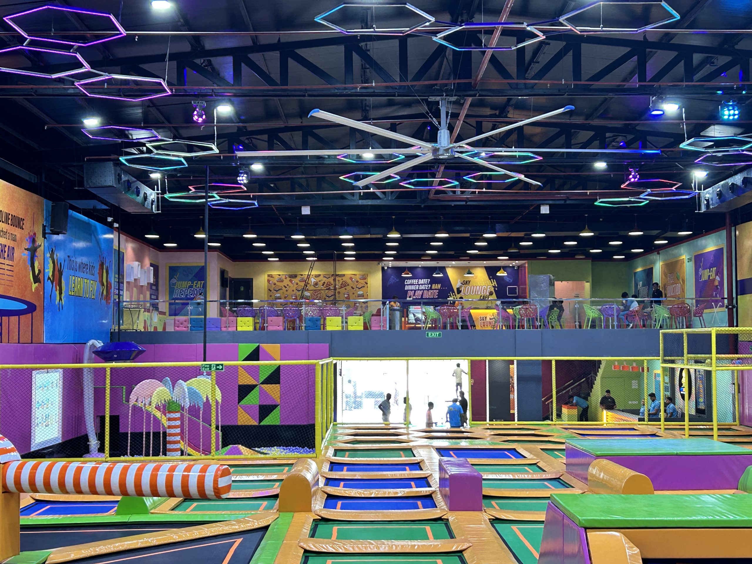 trampoline arena top view