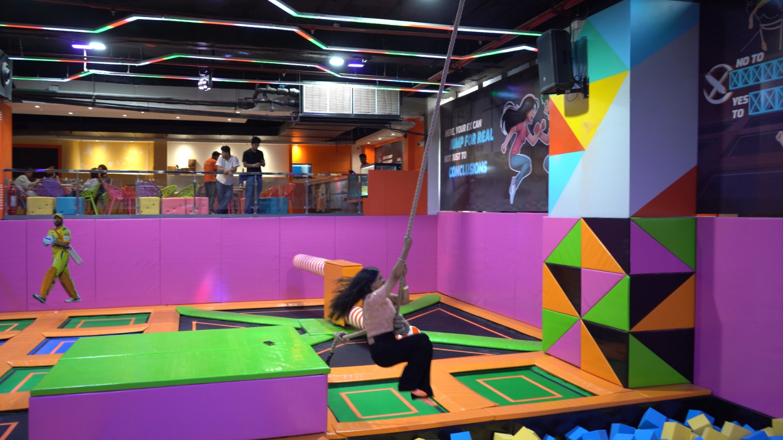 people enjoying at skyjumper