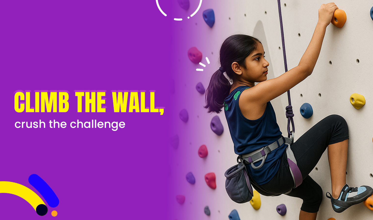 climbing the wall at skyjumper